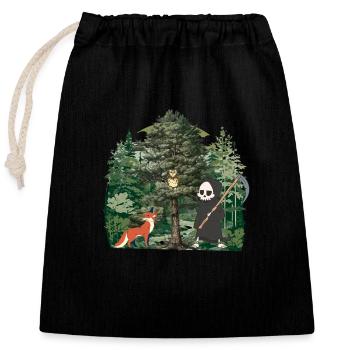 Waldbewohner Sensenmann Fantasy Halloween Tod - Verschließbarer Geschenkbeutel aus Baumwolle (25x30cm) - Schwarz - Vorne