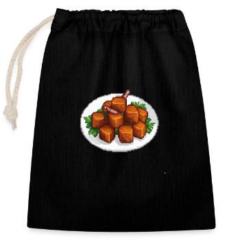 Pixel Chislic - Closable cotton gift bag (25x30cm) - black - Front