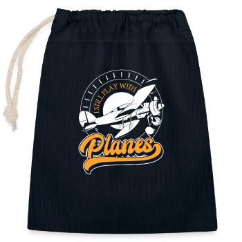 Model Aircraft Hobby Hobby Pilot Test Pilot - Closable cotton gift bag (25x30cm) - navy - Front
