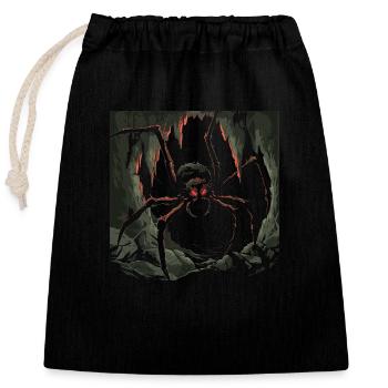 Queen of spiders - Closable cotton gift bag (25x30cm) - black - Front
