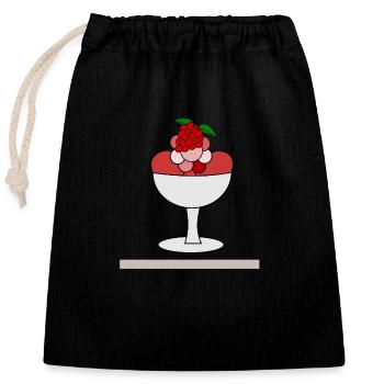 Coupes de fruits - Sac cadeau en coton avec cordon (25 x 30 cm) - noir - Devant