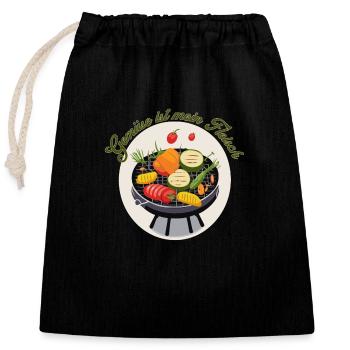 Vegetable Griller - Closable cotton gift bag (25x30cm) - black - Front