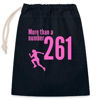 261 Marathon mehr als eine Zahl - Verschließbarer Geschenkbeutel aus Baumwolle (25x30cm) - Navy - Vorne