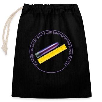 Emancipation / Vibrator Bo Graphic - Closable cotton gift bag (25x30cm) - black - Front