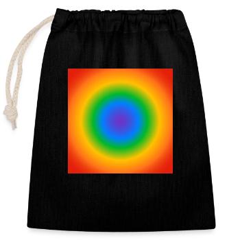 Rainbow Circle Gradient Colors Pride Merch - Closable cotton gift bag (25x30cm) - black - Front