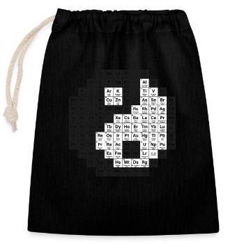 Periodic table - Closable cotton gift bag (25x30cm) - black - Front
