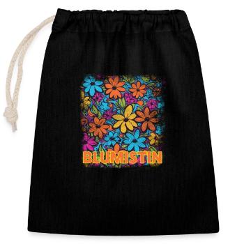 Blumistin - Lustig für Floristin - Verschließbarer Geschenkbeutel aus Baumwolle (25x30cm) - Schwarz - Vorne