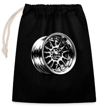 Jante de voiture en aluminium élégante et sportive - Sac cadeau en coton avec cordon (25 x 30 cm) - noir - Devant