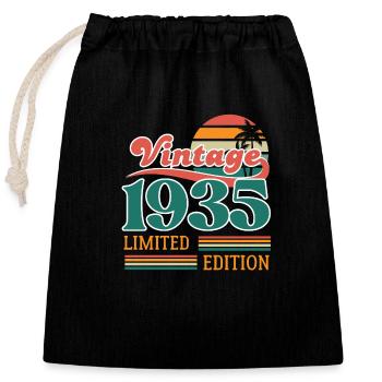 Vintage 1935 édition limitée - Sac cadeau en coton avec cordon (25 x 30 cm) - noir - Devant