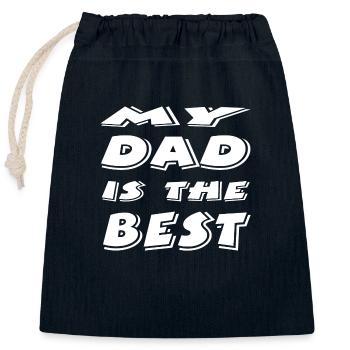 Father - Closable cotton gift bag (25x30cm) - navy - Front