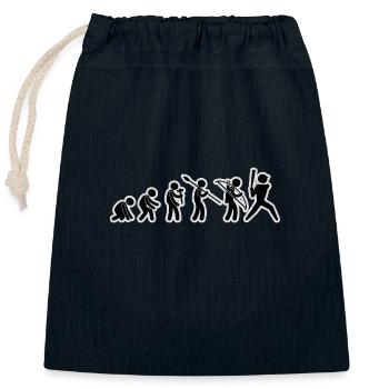 Evolution Baseballer Black Grunge - Verschließbarer Geschenkbeutel aus Baumwolle (25x30cm) - Navy - Vorne