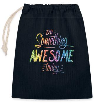 slogan illustration style art vector fashion graphics - Closable cotton gift bag (25x30cm) - navy - Front