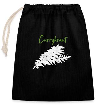 Herbes au curry - Sac cadeau en coton avec cordon (25 x 30 cm) - noir - Devant
