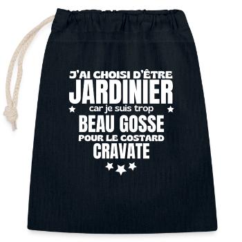 HÜBSCHES GÄRTNERKIND - Verschließbarer Geschenkbeutel aus Baumwolle (25x30cm) - Navy - Vorne