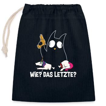 How The Last Cat Eats Unicorn Cats - Closable cotton gift bag (25x30cm) - navy - Front