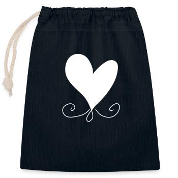 Herz Muster Symbol - Verschließbarer Geschenkbeutel aus Baumwolle (25x30cm) - Navy - Vorne