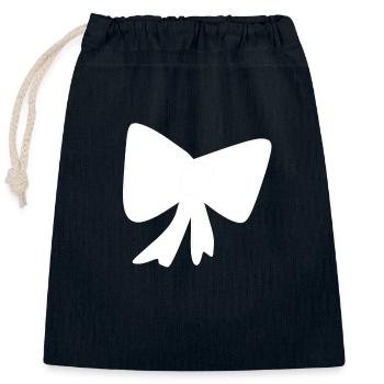 Icône de motif de boucle - Sac cadeau en coton avec cordon (25 x 30 cm) - bleu marine - Devant