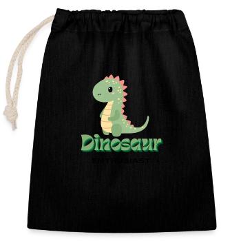 Dinosaur Enthusiast - Closable cotton gift bag (25x30cm) - black - Front