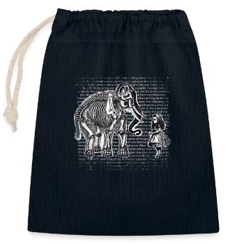 Alice au pays des merveilles et l’éléphant - Sac cadeau en coton avec cordon (25 x 30 cm) - bleu marine - Devant