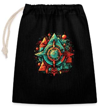 Beautiful Mathematical Architectural Construct - Closable cotton gift bag (25x30cm) - black - Front