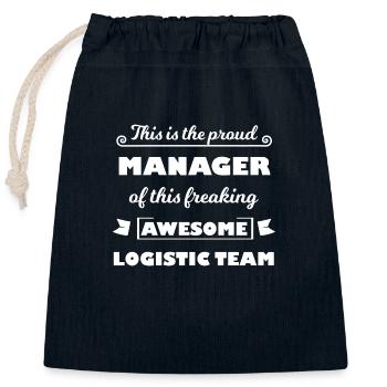 The Funny Logistics Manager - Closable cotton gift bag (25x30cm) - navy - Front