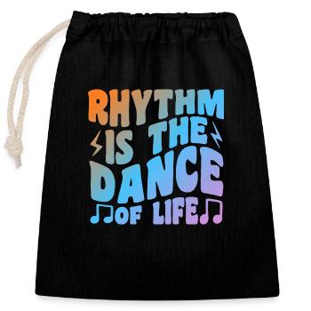 Rhythm Is The Dance Of Life - Verschließbarer Geschenkbeutel aus Baumwolle (25x30cm) - Schwarz - Vorne