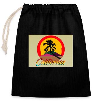 California Cutout Postcard - Verschließbarer Geschenkbeutel aus Baumwolle (25x30cm) - Schwarz - Vorne
