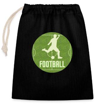 Football - Sac cadeau en coton avec cordon (25 x 30 cm) - noir - Devant