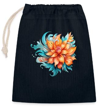 Blumen Hippie Soul Groovy Sommer Zeit Frieden Liebe - Verschließbarer Geschenkbeutel aus Baumwolle (25x30cm) - Navy - Vorne