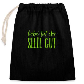 Love is sacred - Closable cotton gift bag (25x30cm) - black - Front