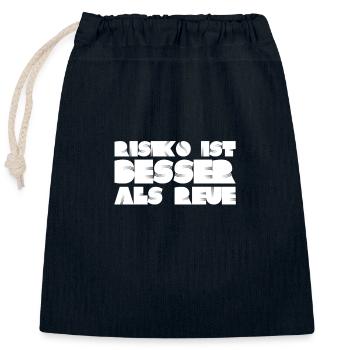 I love the risk - Closable cotton gift bag (25x30cm) - navy - Front