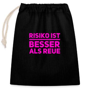 Le risque est toujours possible - Sac cadeau en coton avec cordon (25 x 30 cm) - noir - Devant