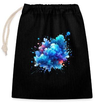 splash drop liquid abstract background water wave - Closable cotton gift bag (25x30cm) - black - Front