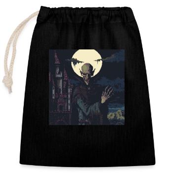 Nosferatu 16 bit - Closable cotton gift bag (25x30cm) - black - Front