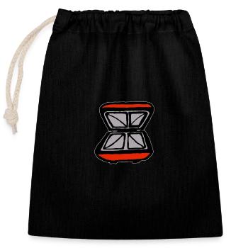 Sandwich grille-pain Snack pain grillé - Sac cadeau en coton avec cordon (25 x 30 cm) - noir - Devant
