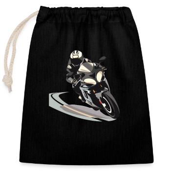 La moto comme élixir de vie - Sac cadeau en coton avec cordon (25 x 30 cm) - noir - Devant