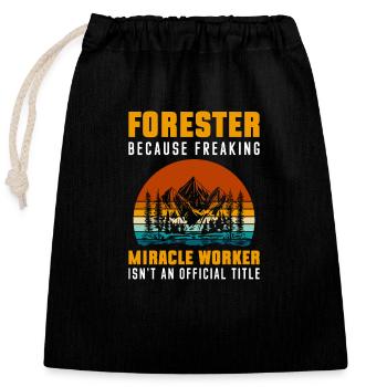 Forester Forests Head Forester - Closable cotton gift bag (25x30cm) - black - Front