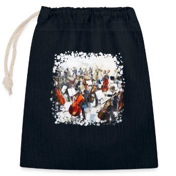 Der Kontrabass ist das größte Streichinstrument - Verschließbarer Geschenkbeutel aus Baumwolle (25x30cm) - Navy - Vorne