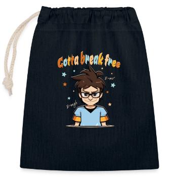 Nerd Nerd Geek Computer Freak - Gotta break free - Closable cotton gift bag (25x30cm) - navy - Front