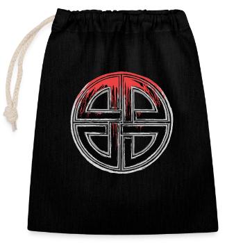 Shield Knot - Closable cotton gift bag (25x30cm) - black - Front