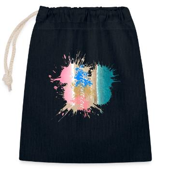 Achtung - Farbiger Strandlackstil - Verschließbarer Geschenkbeutel aus Baumwolle (25x30cm) - Navy - Vorne