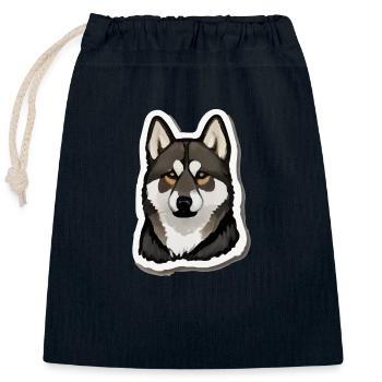German Shepherd - Closable cotton gift bag (25x30cm) - navy - Front