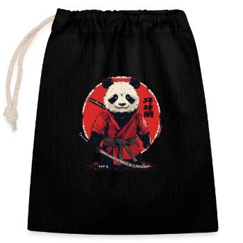 Pandamurai - Verschließbarer Geschenkbeutel aus Baumwolle (25x30cm) - Schwarz - Vorne