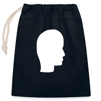 Head Profile People People Page Icon - Closable cotton gift bag (25x30cm) - navy - Front