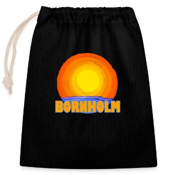 Bornholm Dänemark Ostsee - Verschließbarer Geschenkbeutel aus Baumwolle (25x30cm) - Schwarz - Vorne