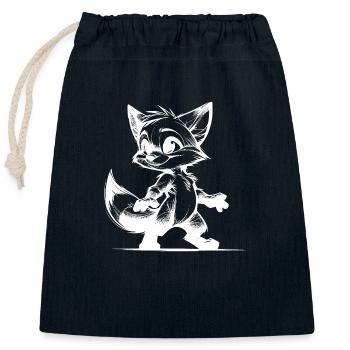 Kleiner Fuchs Baby Fuchs Zeichnung Skizze - Verschließbarer Geschenkbeutel aus Baumwolle (25x30cm) - Navy - Vorne