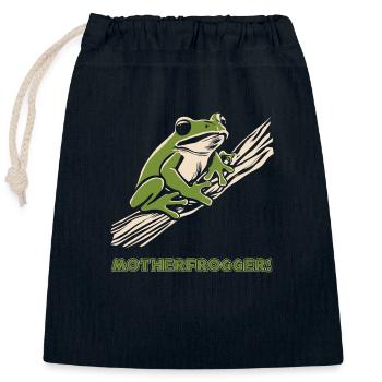 Tree Frog 2024 3 - Closable cotton gift bag (25x30cm) - navy - Front