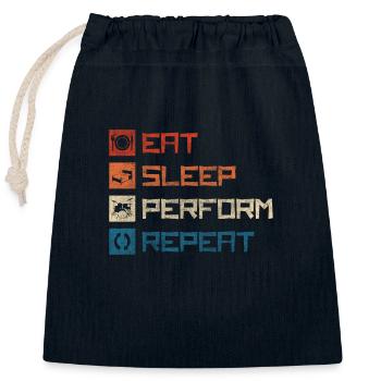 Musicien de rue Tipping Stage - Sac cadeau en coton avec cordon (25 x 30 cm) - bleu marine - Devant