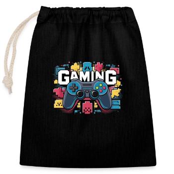 Gaming - Controllers - Closable cotton gift bag (25x30cm) - black - Front