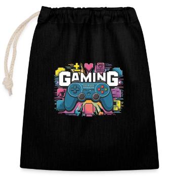 Gaming - Controllers - Closable cotton gift bag (25x30cm) - black - Front